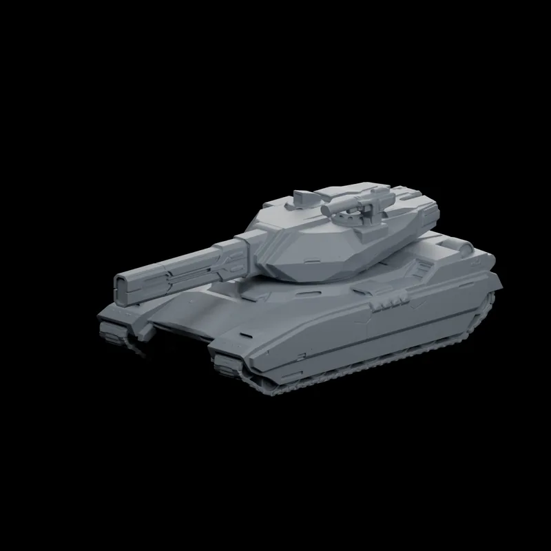 Vanguard Tank miniature — 3D render