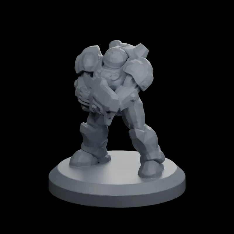 Terran Infantry miniature — 3D render