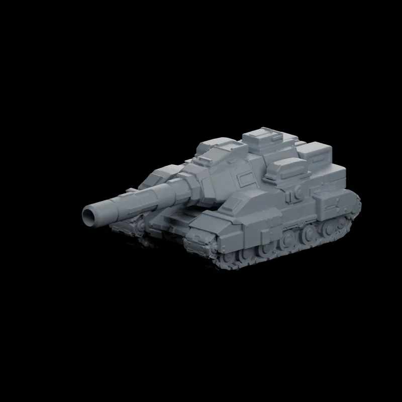 Frontline Siege Tank miniature — 3D render